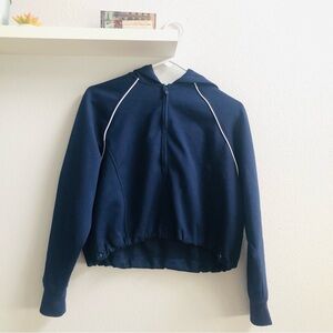 Zara Girl’s Cropped Navy Lightweight Track Jacket with Mesh Detail size 13/14